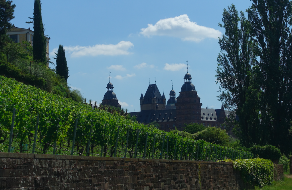 Weinberge, römisches Pompejum und Schloss Johannisburg: Mutet irgendwie meditteran an die Szenerie
