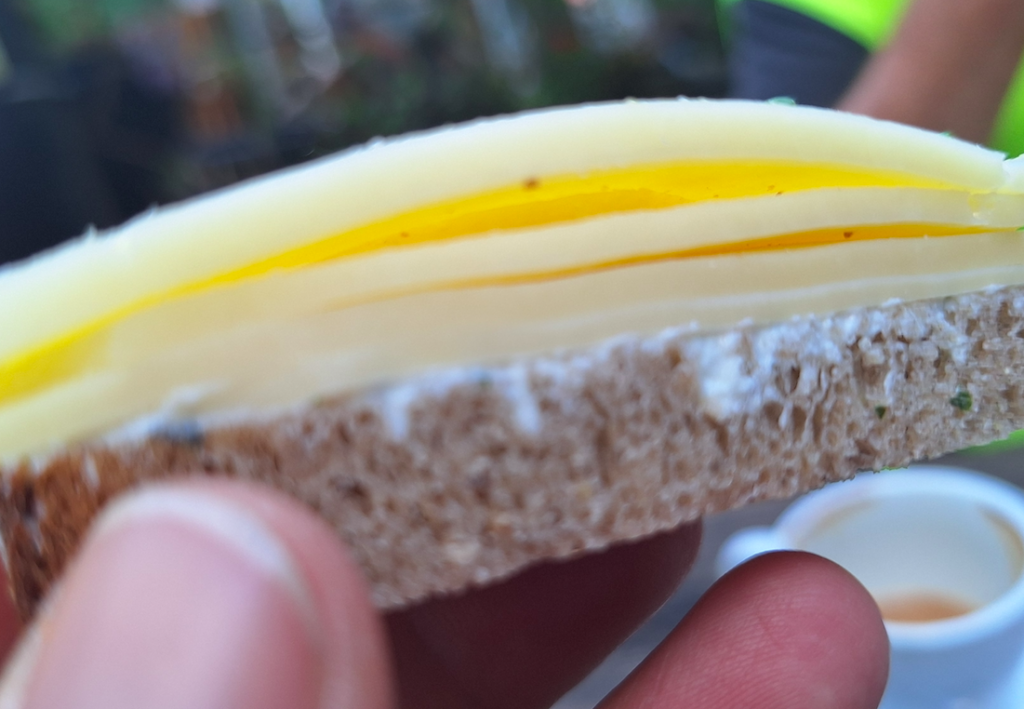Biergartenrast: Mehr Käse als Brot – und damit viel zu viele ungesättigte Fettsäuren. Österreichisch dekadent halt.