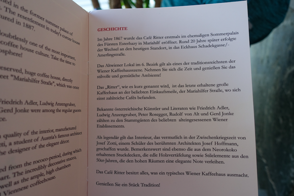 Geschichte des Café Ritter
