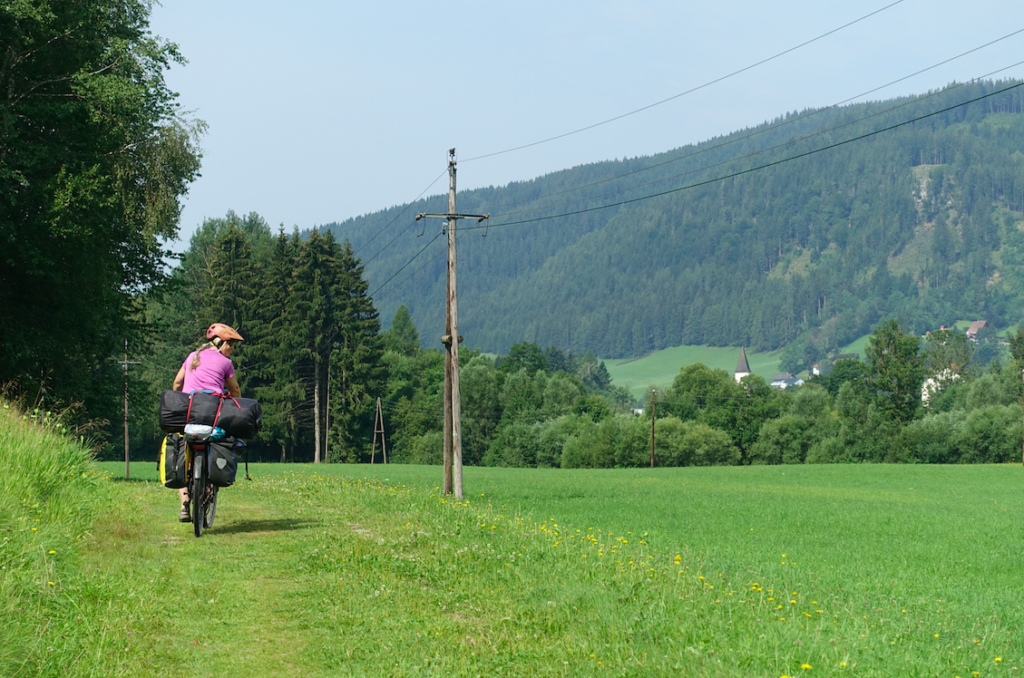 Ein stückweit führte der Radweg über eine Wiese