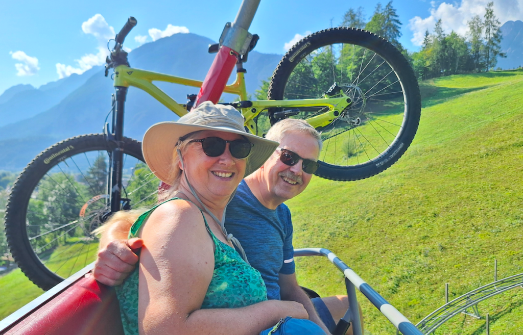 Zwei Mountainbiker haben das Foto von uns gemacht