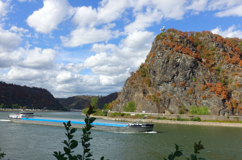Die Loreley … Anfang September: schön bunt wie im Herbst, doch das ist es leider nicht