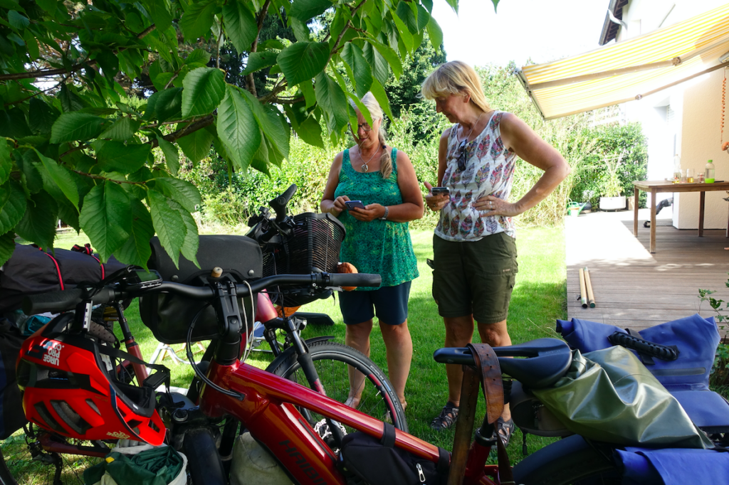 Ankunft im Garten von Andrea und Michael